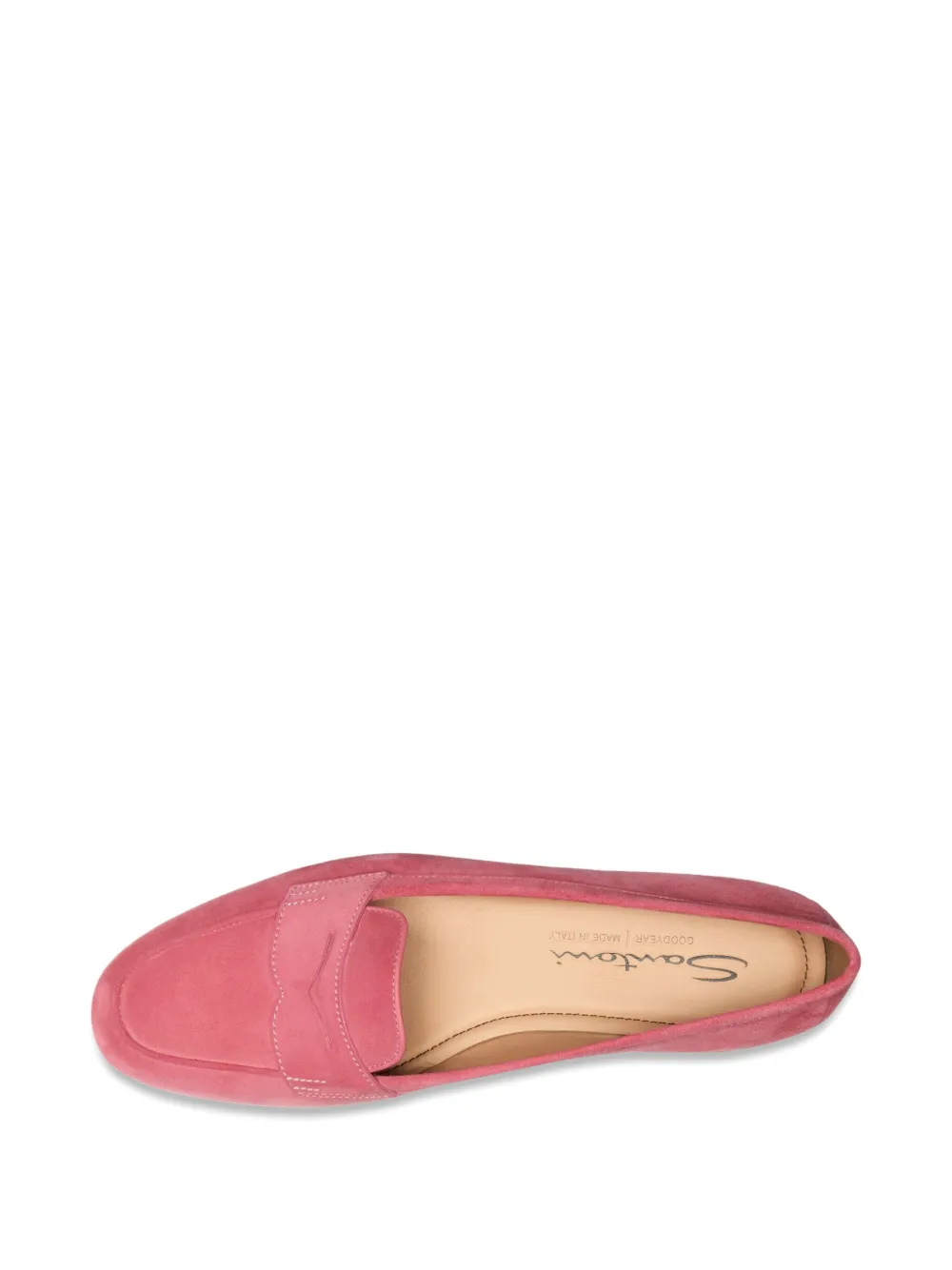 Santoni Suede Carla Loafers In Pink