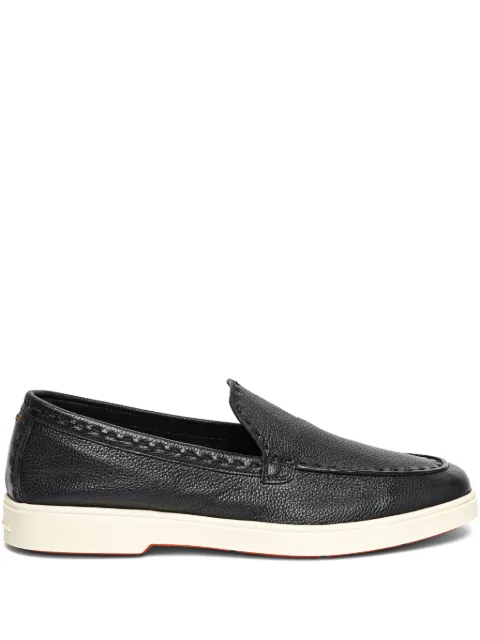 Santoni tumbled-leather loafers