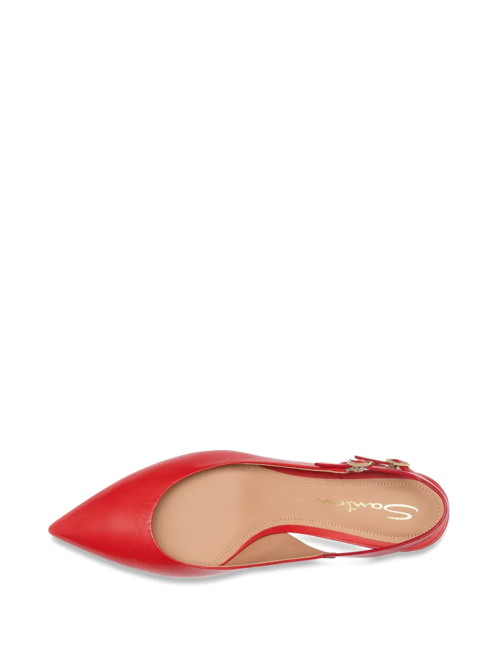 Santoni buckle leather pumps Rood