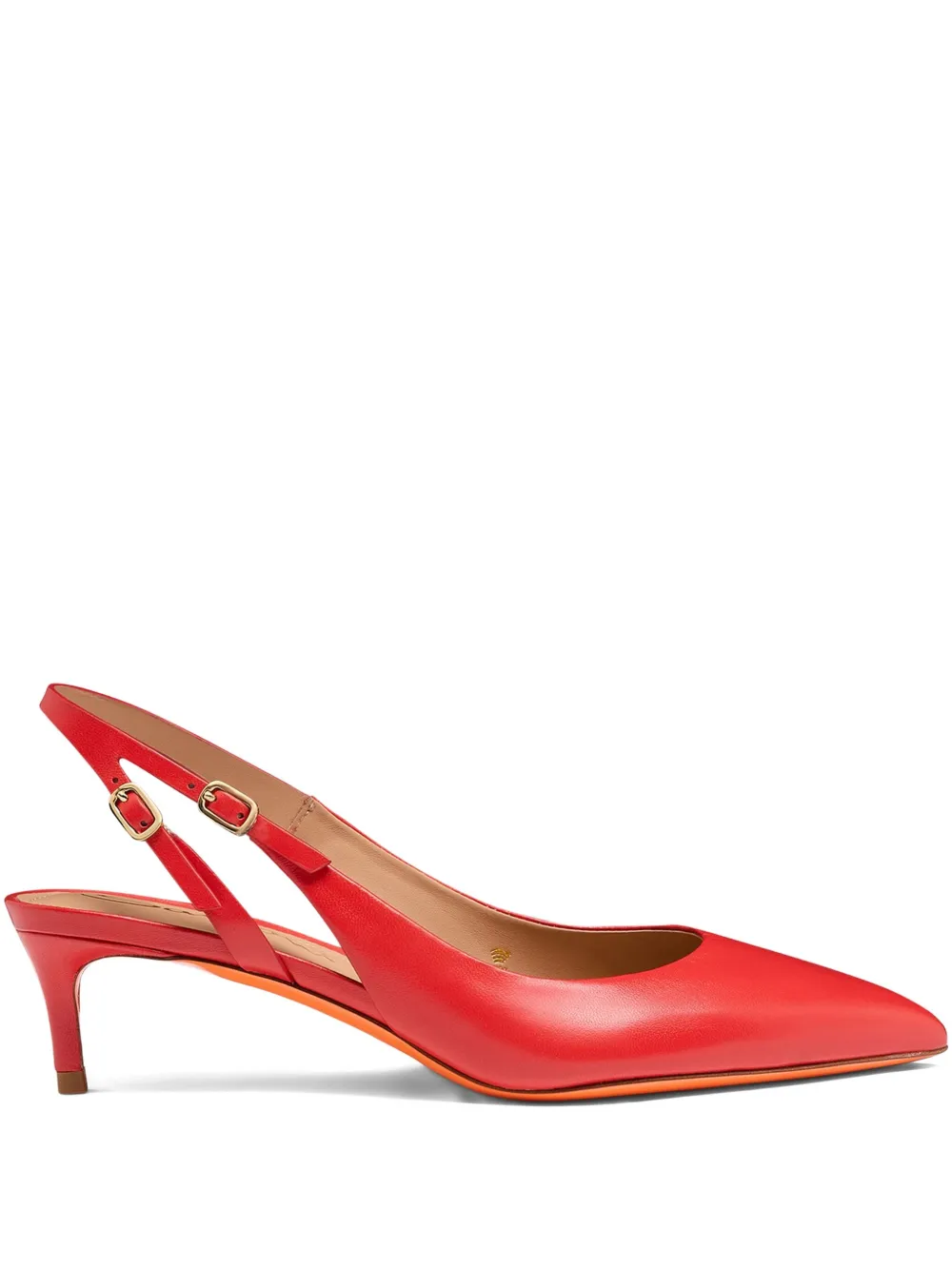 Santoni buckle leather pumps Rood