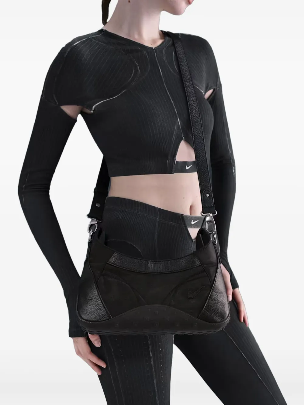 Nike x KNWLS Razr schoudertas met textuur Zwart