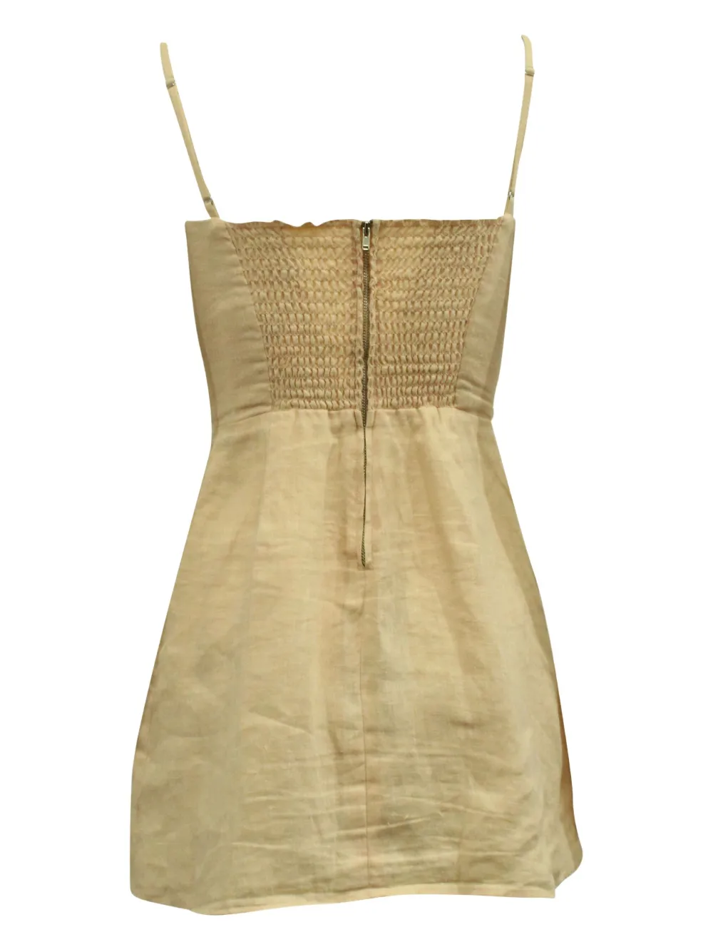 Reformation Audrey smocked dress - Beige