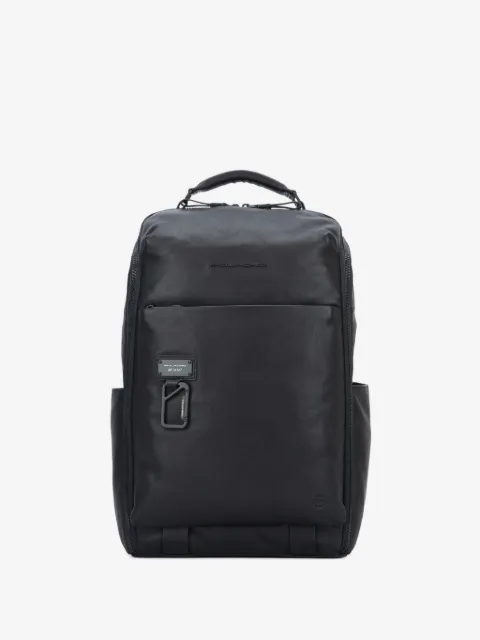 PIQUADRO logo-embossed leather backpack