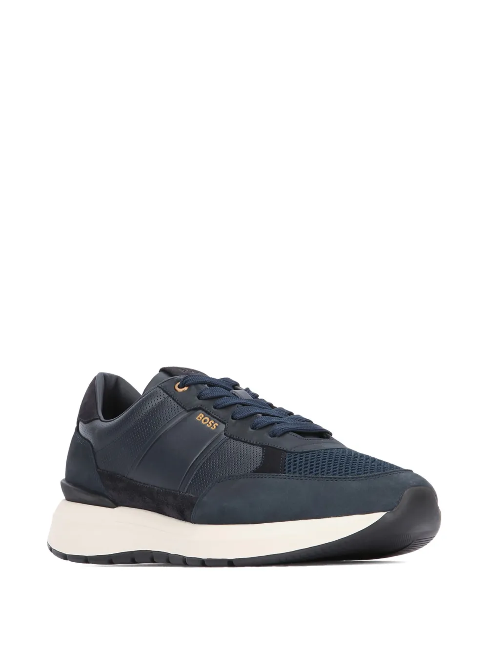 Hugo Boss Sneakers With Contrast Sole And Mesh Panels In Multi