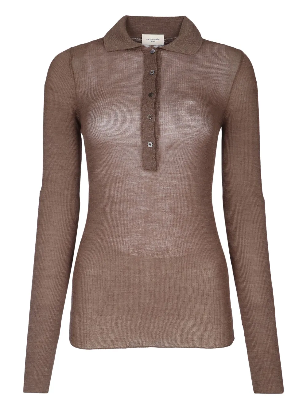 Jacob Cohën buttoned polo top | Brown | Image 1
