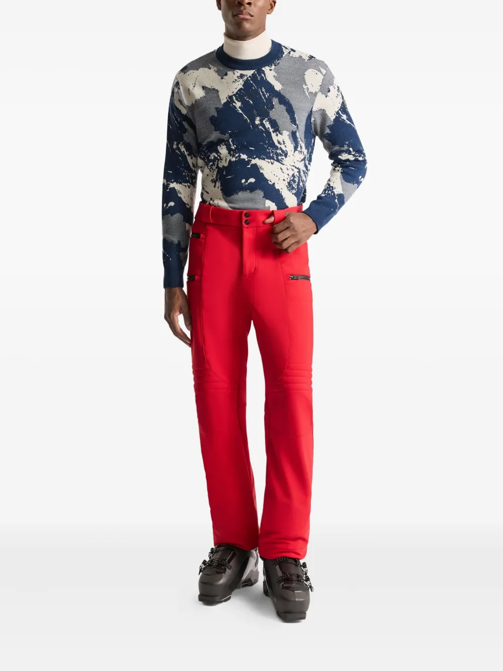 Fusalp Jacquard -knit Top In Blue