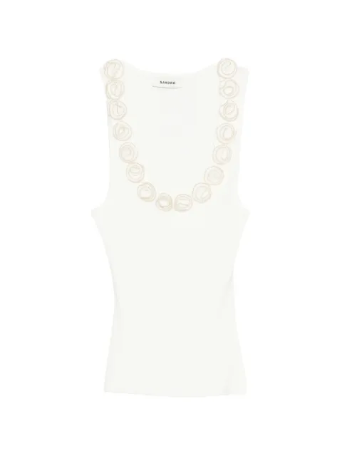 SANDRO floral-appliqué top