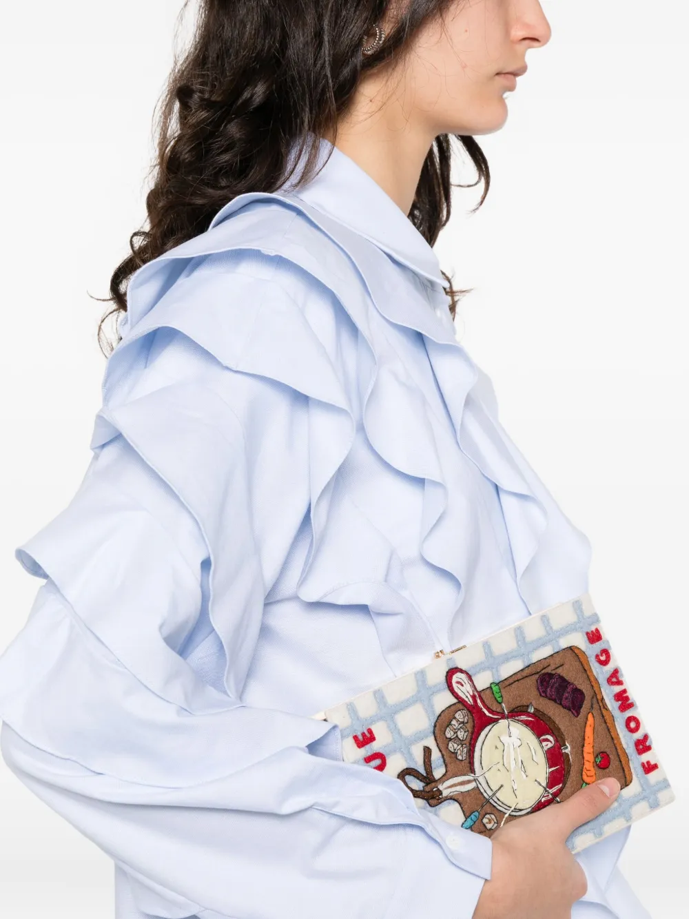 Ruffled Cotton Shirt