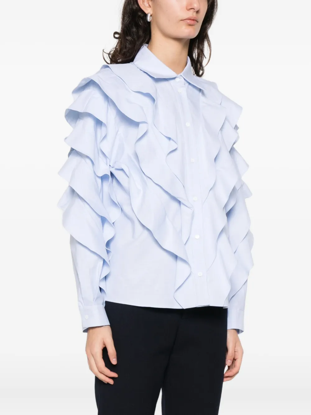 Ruffled Cotton Shirt