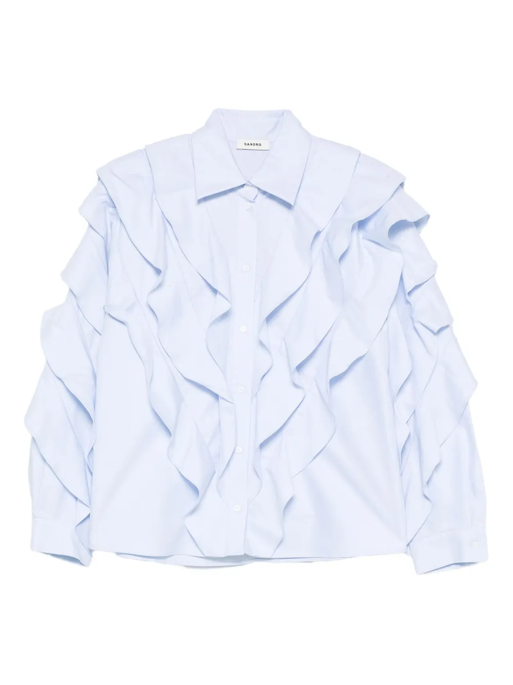 SANDRO camisa con volantes | azul | Image 1