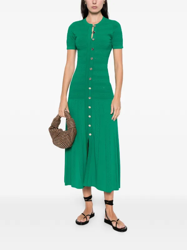 sandro knit midi dress green SANDRO LILWENN KNITTED MIDI DRESS main image 1