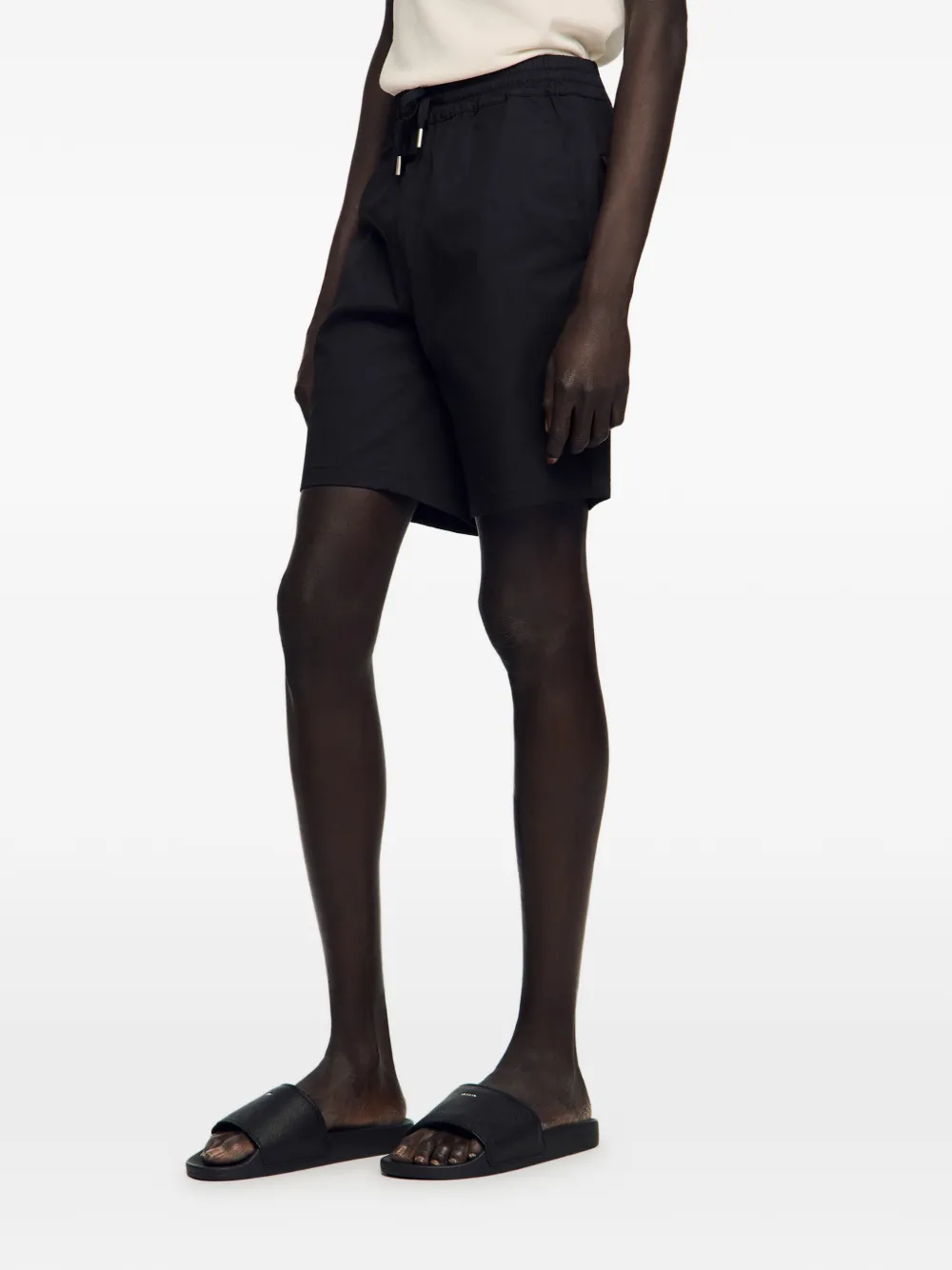 SANDRO Leren sandalen met logo Blauw