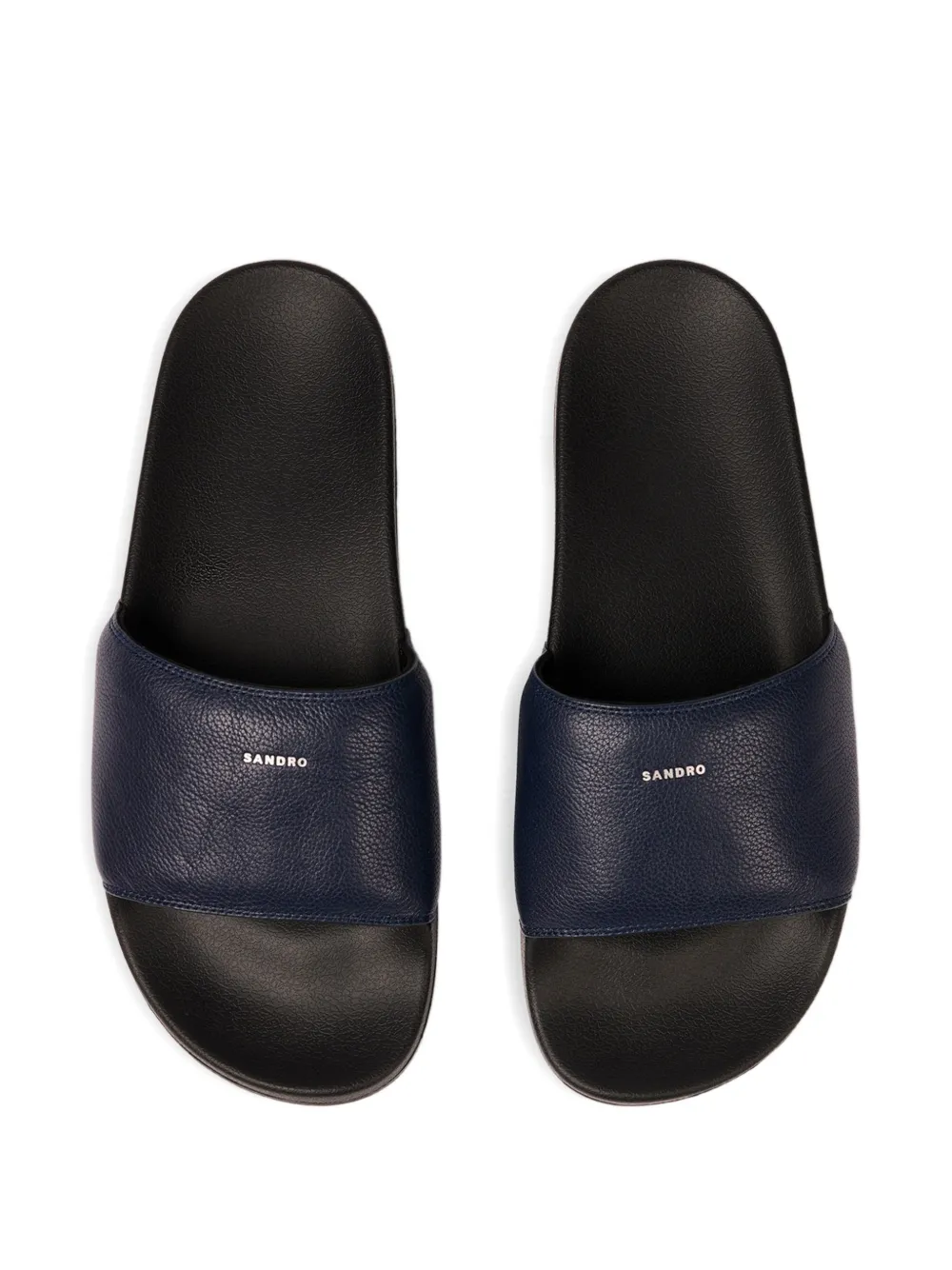 SANDRO Leren sandalen met logo Blauw