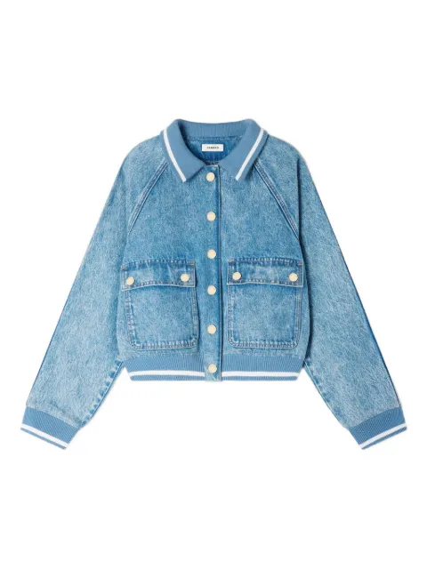 SANDRO knitted-collar denim jacket