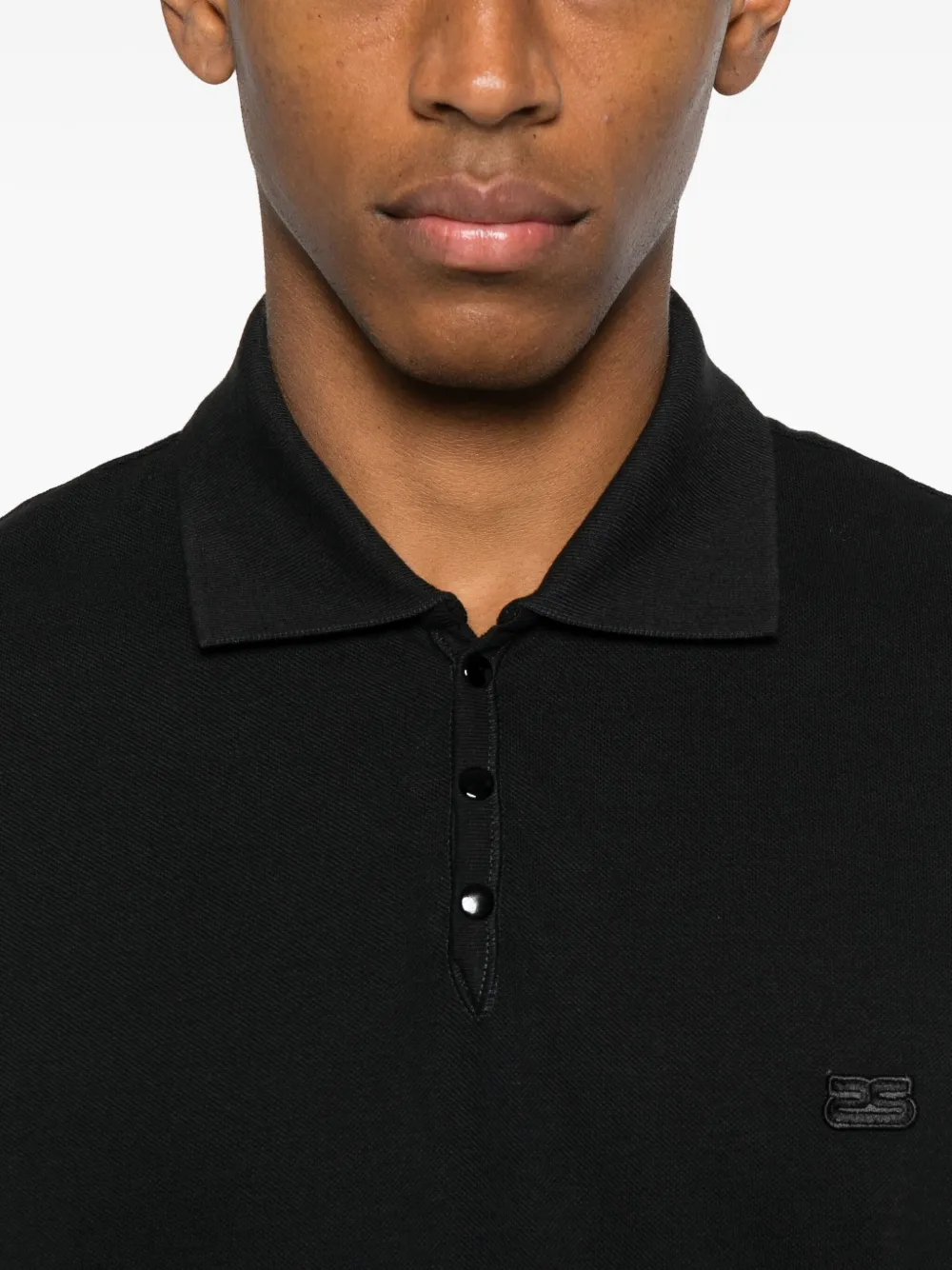 SANDRO Poloshirt met drukknoopsluiting Zwart