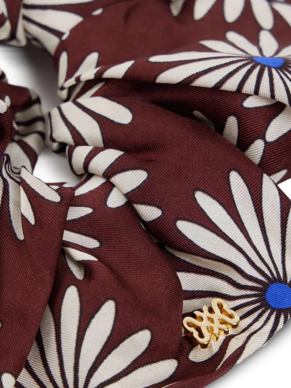 SANDRO Zijden scrunchie met print Bruin