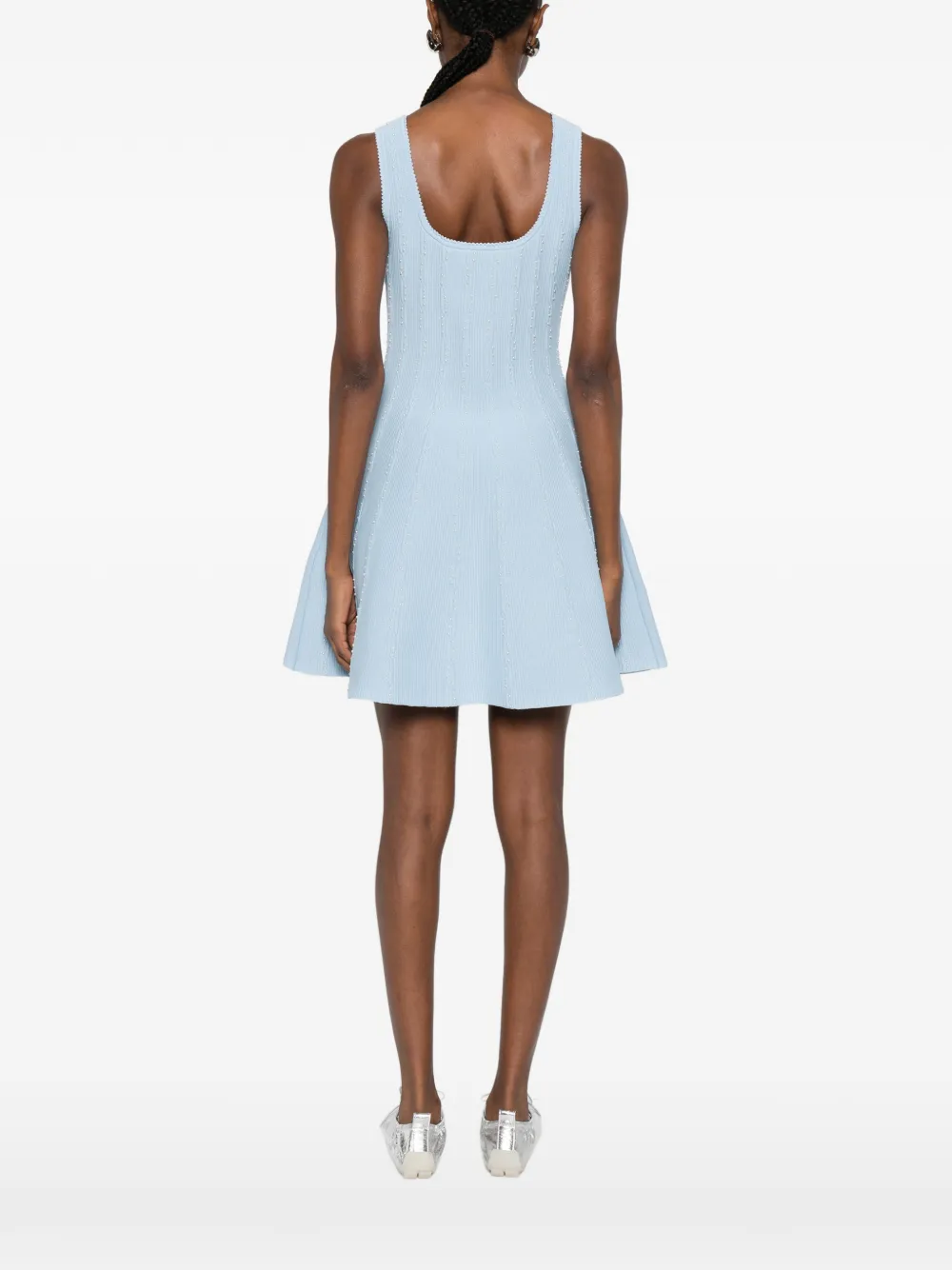 SANDRO Gebreide mini-jurk met kralen Blauw