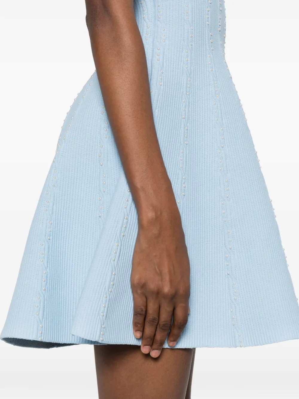 SANDRO Gebreide mini-jurk met kralen Blauw