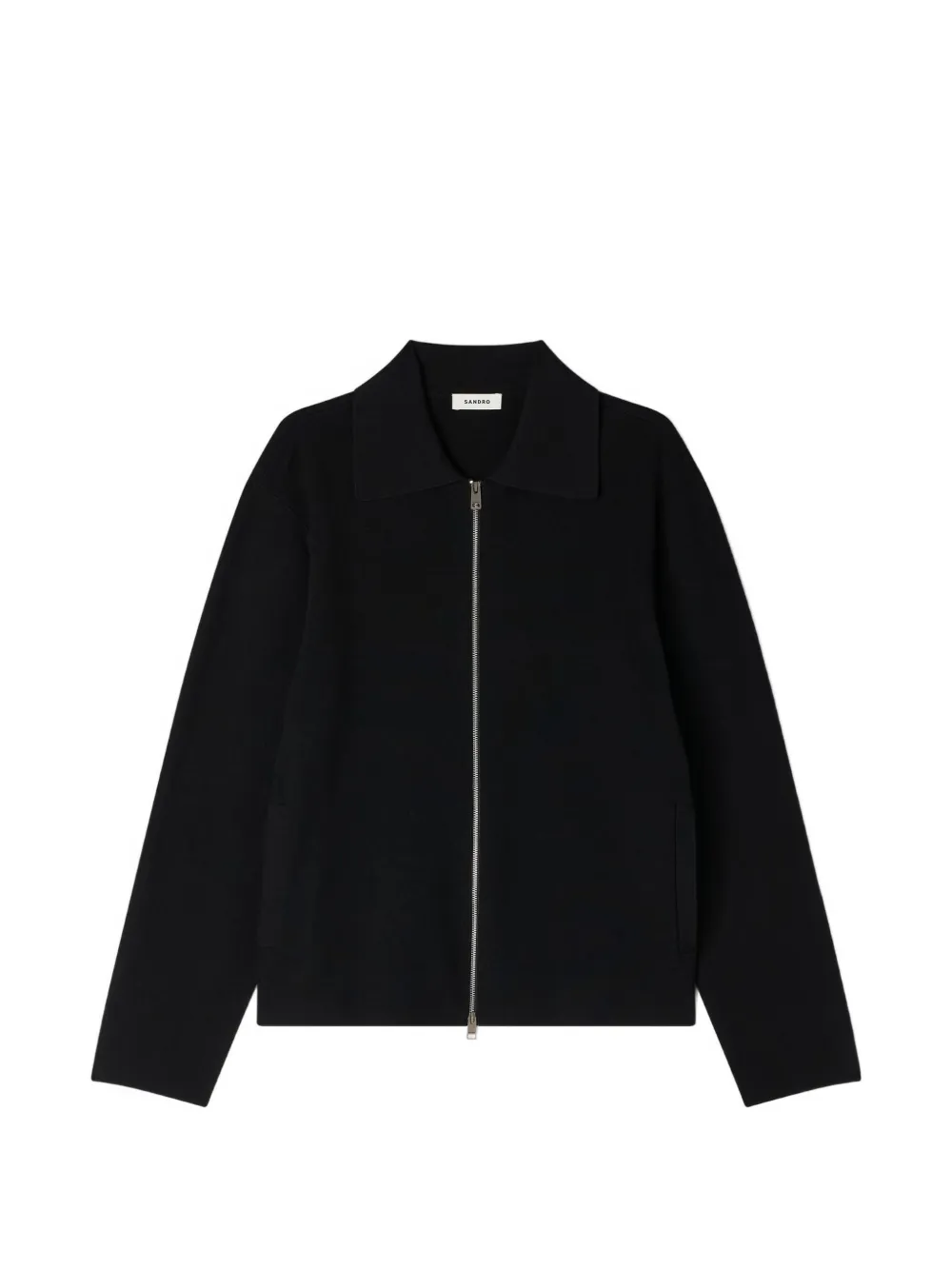 SANDRO zip-up knit cardigan - Schwarz