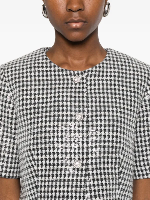 SANDRO ハウンドトゥース ジャケット | ブラック | FARFETCH JP