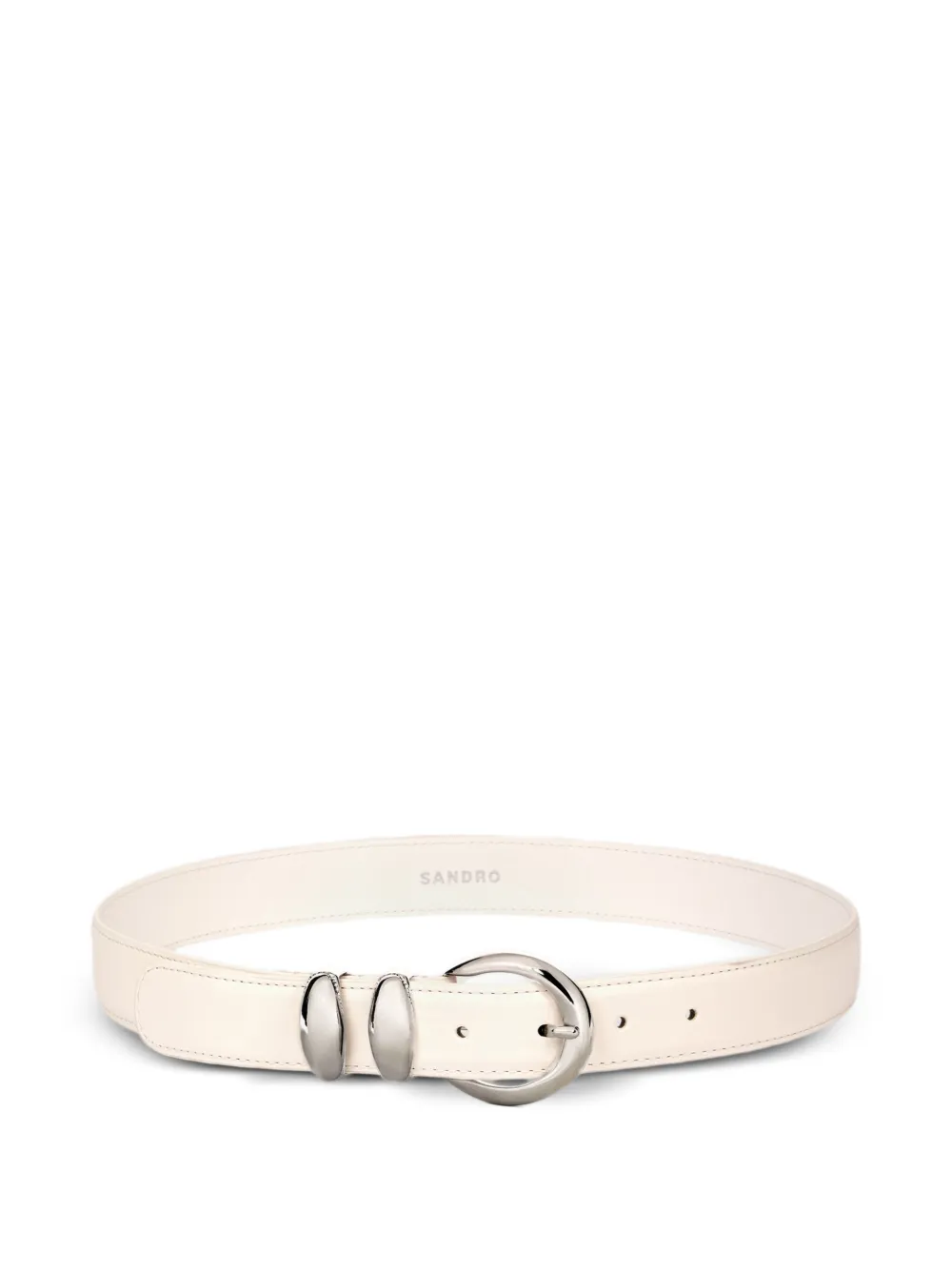 SANDRO smooth leather metal buckle belt - Toni neutri