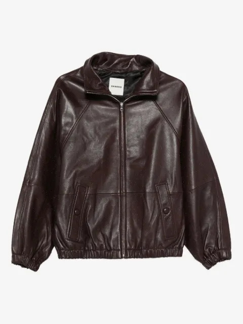 SANDRO zip-up leather jacket