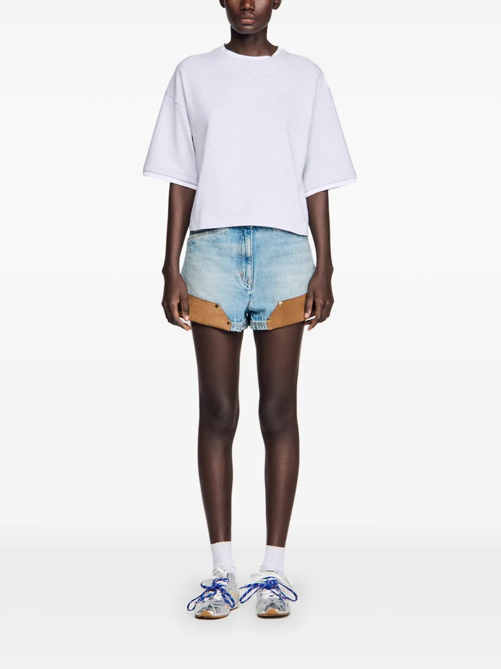  Sandro Logo-embroidered T-shirt - Grey 