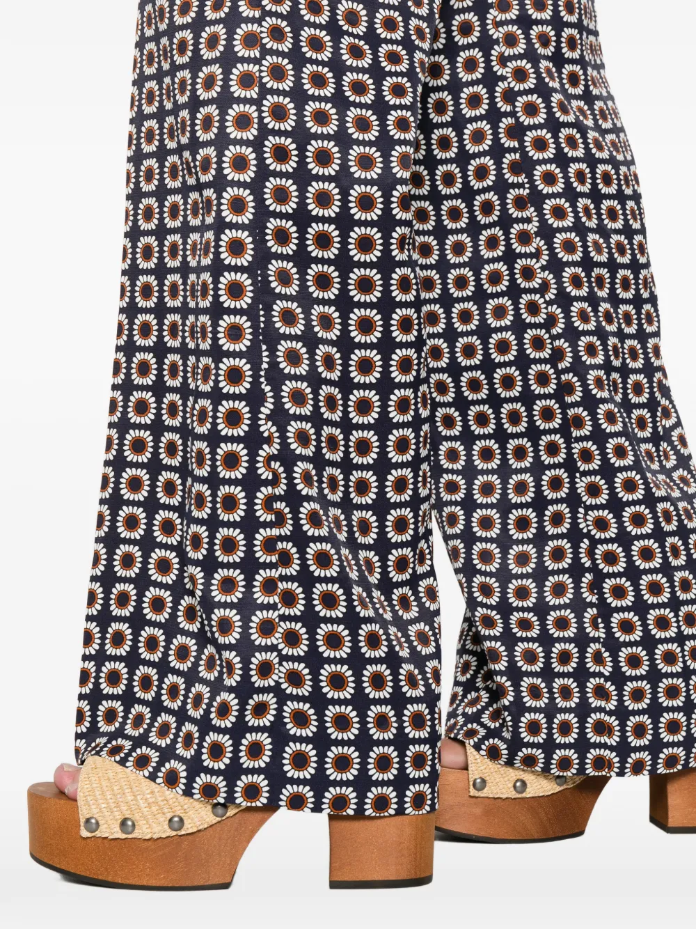 SANDRO Broek met bloemenpatroon Blauw