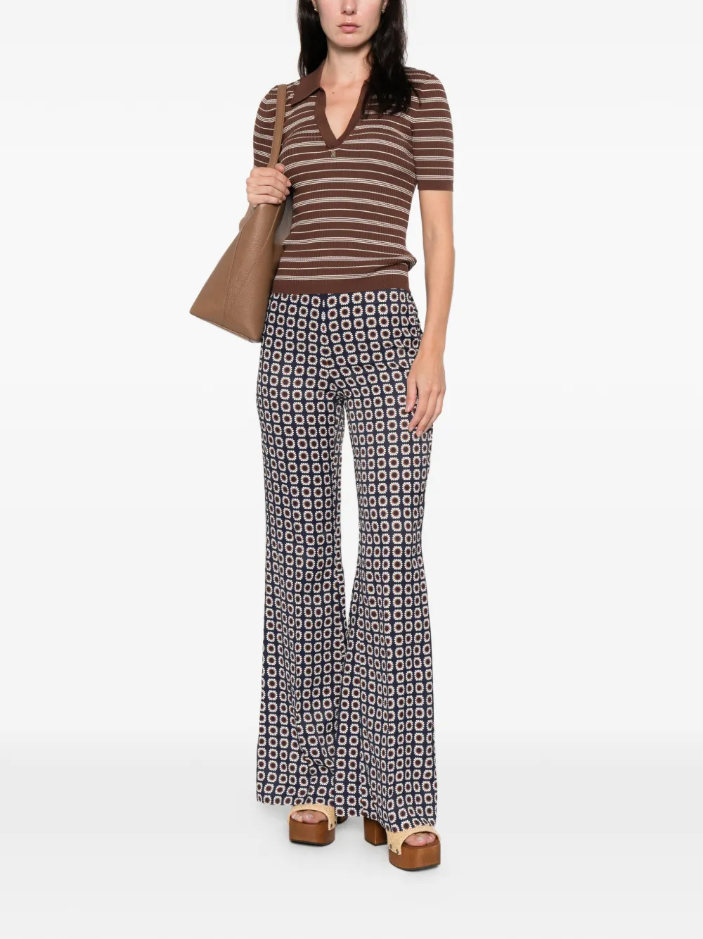 SANDRO Broek met bloemenpatroon - Blauw