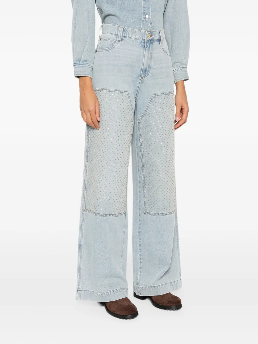  Sandro Rhinestone-embellished Jeans - Blue 