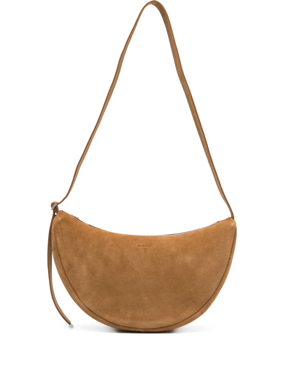 SANDRO Borsa messenger in pelle con zip - Marrone