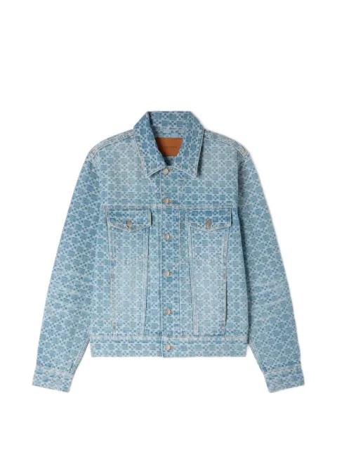 SANDRO square-pattern denim jacket