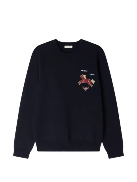 SANDRO sudadera bordada con cuello redondo