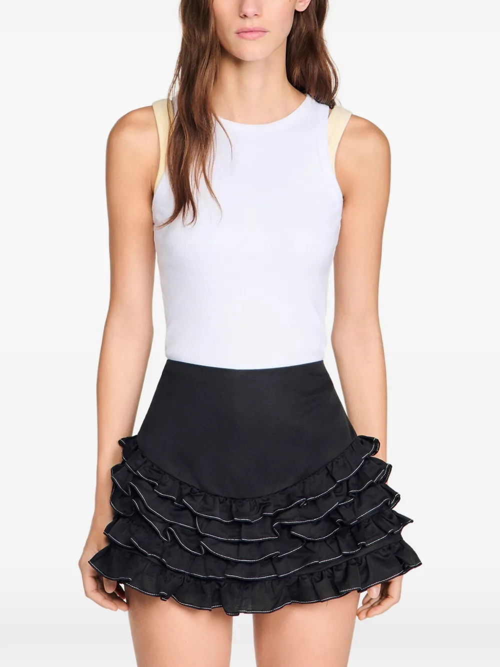 SANDRO Shorts met ruches Zwart