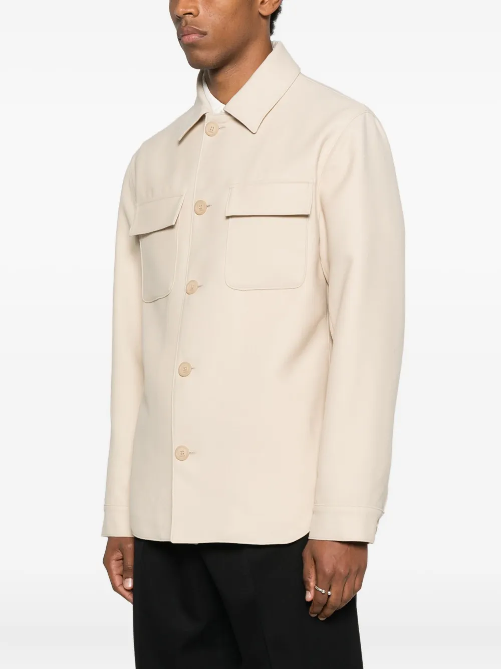  Sandro Buttoned Overshirt - Neutrals 