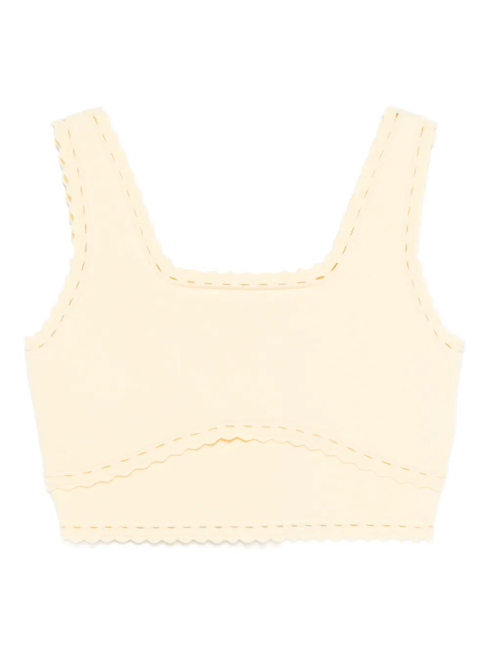 SANDRO Top corto con bordo a smerlo - Giallo