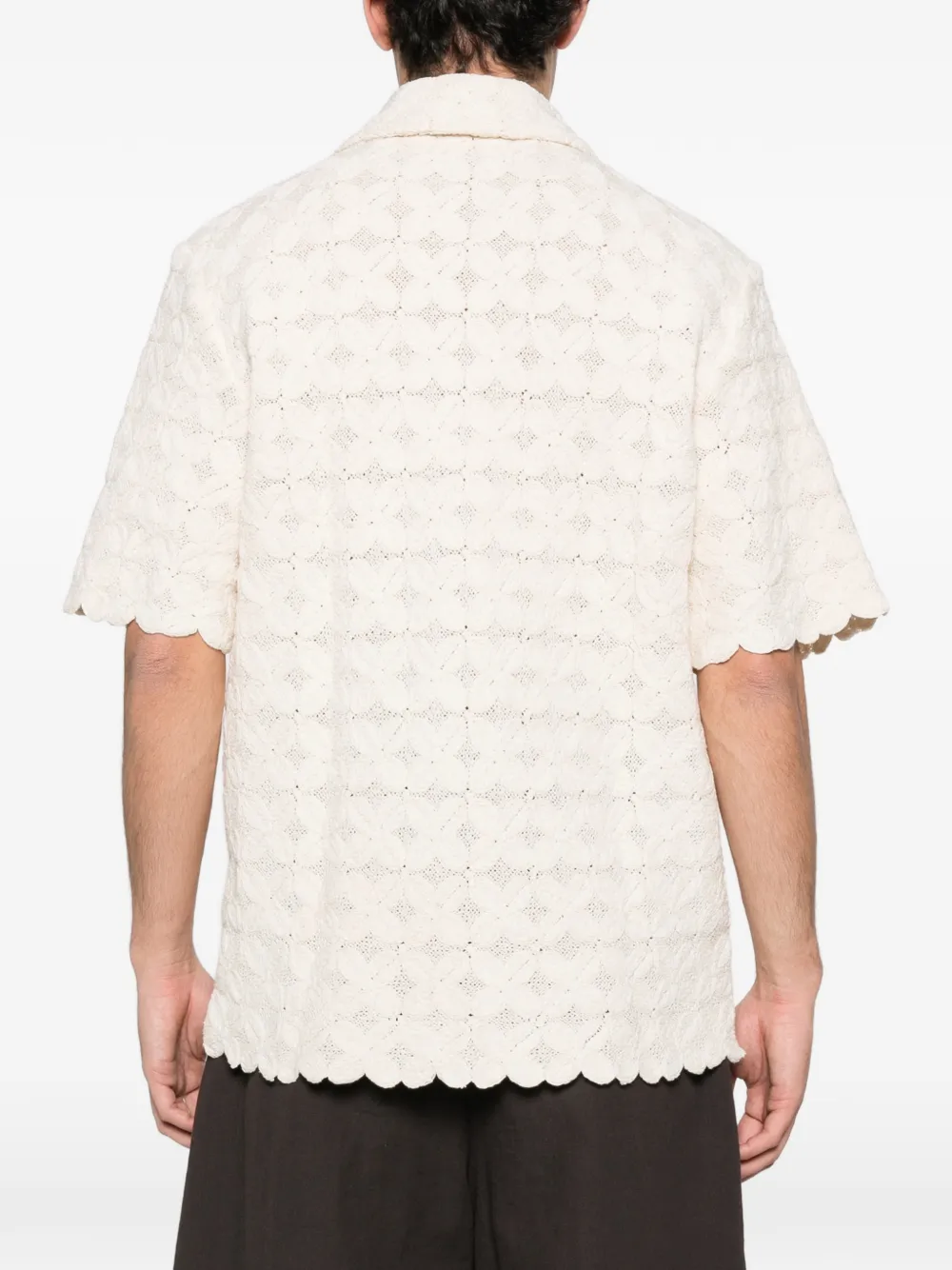 SANDRO Gewelfd gehaakt overhemd Beige