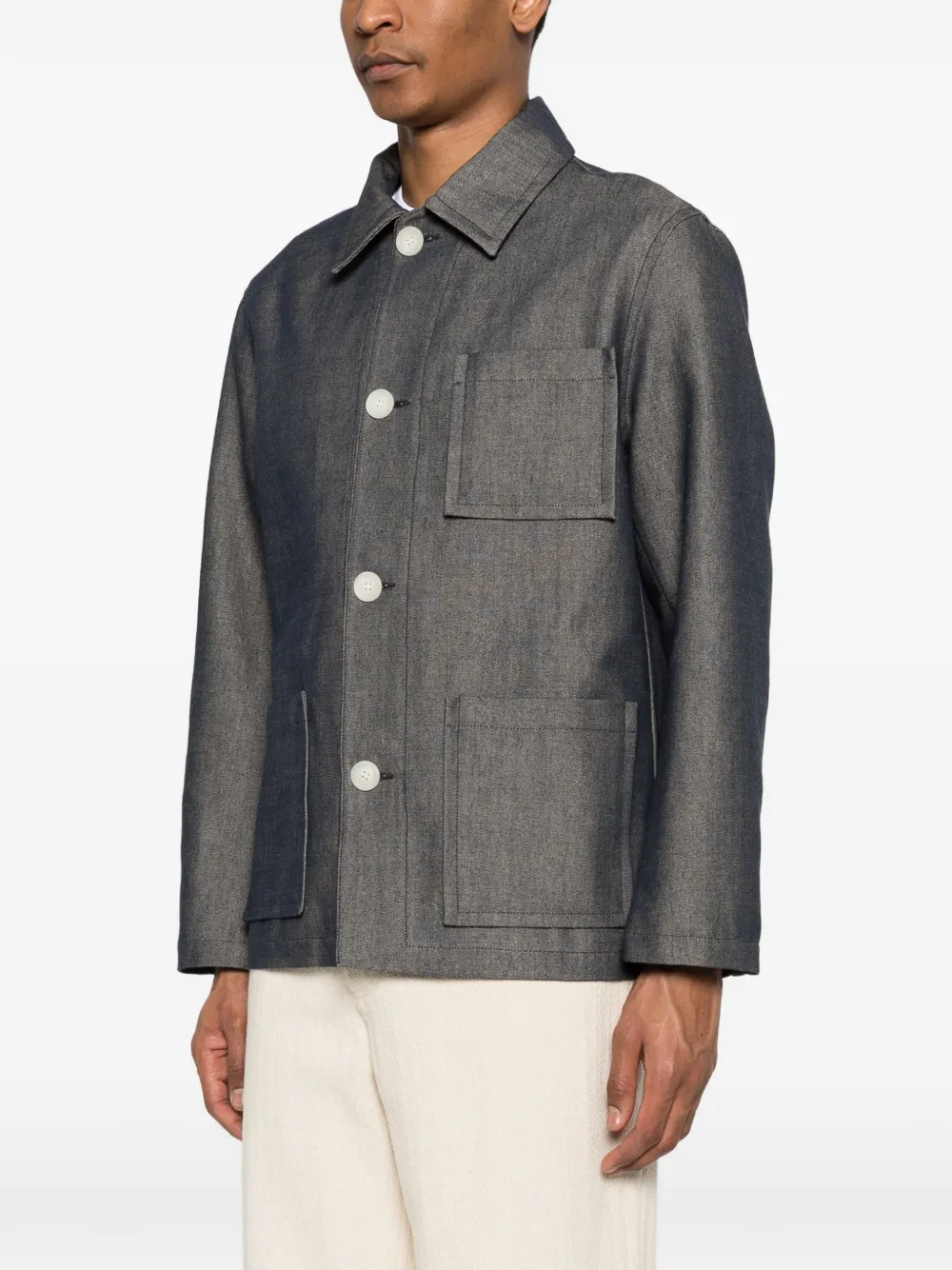  Sandro Pocketed Shirt Jacket - Grey 