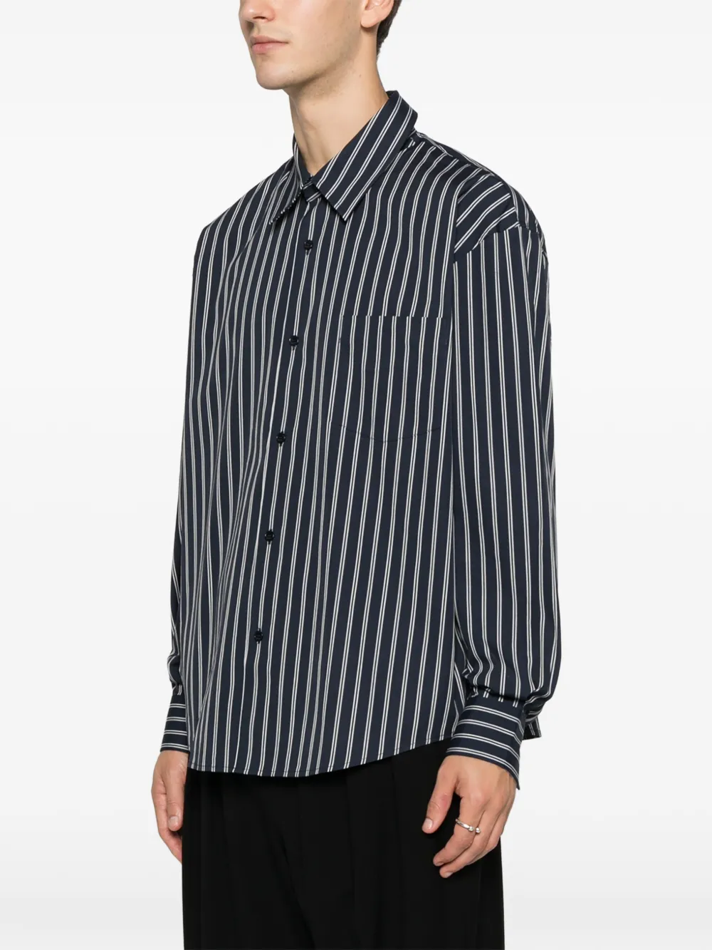  Sandro Striped-pattern Button Shirt - Blue 