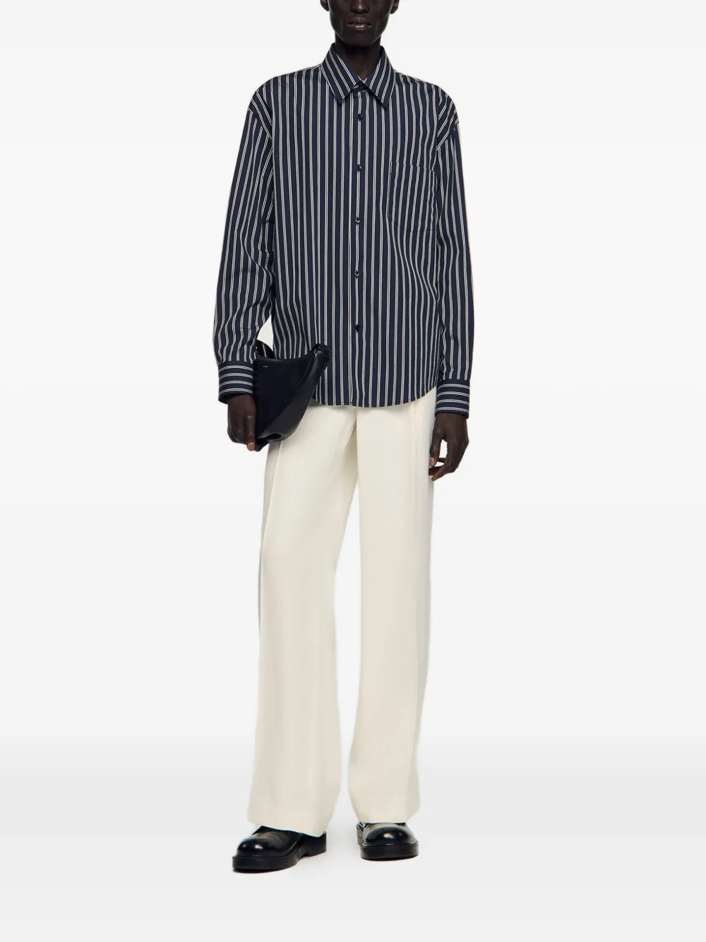  Sandro Camisa A Rayas Con Botones - Azul 