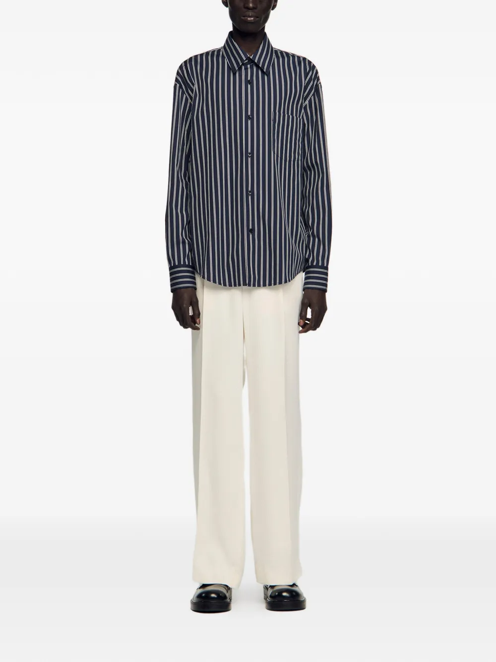  Sandro Camisa A Rayas Con Botones - Azul 
