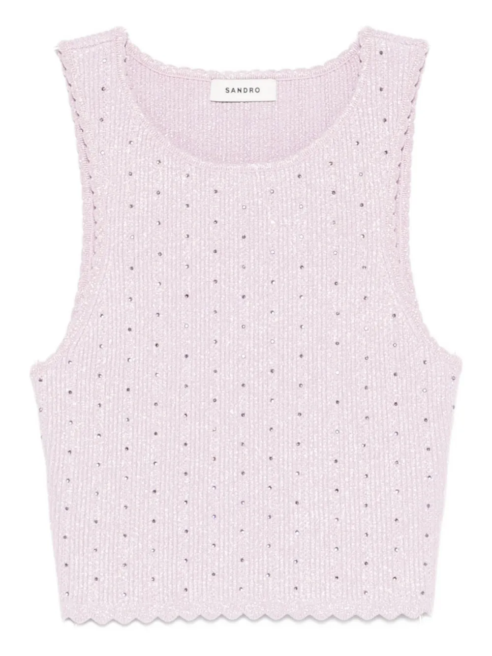 SANDRO Canotta con orlo a smerlo - Viola