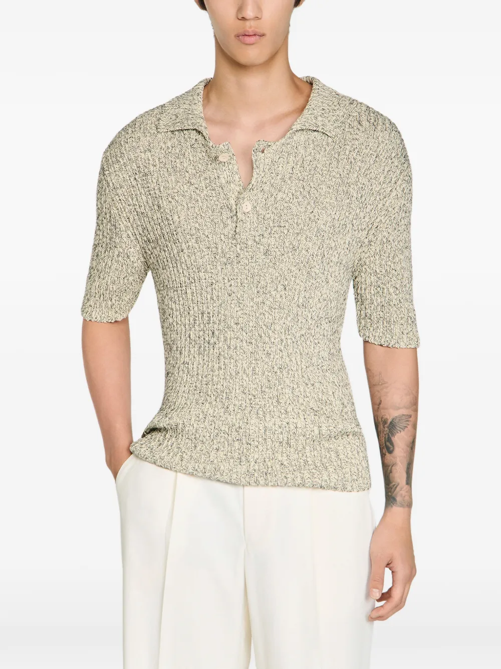 SANDRO Poloshirt met korte mouwen Beige