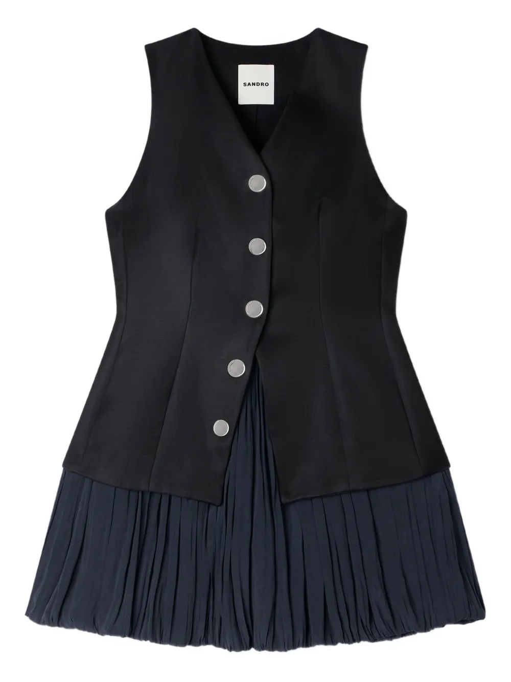 SANDRO Ärmelloses Kleid im Layering-Look | Schwarz | Image 1