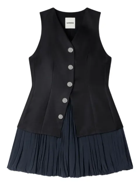 SANDRO vestido sin mangas a capas