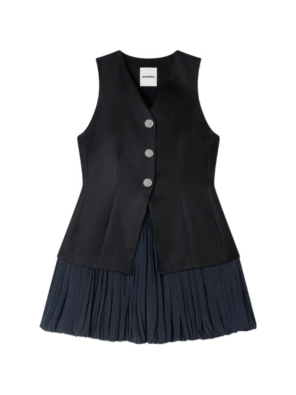 SANDRO layered sleeveless dress - Nero
