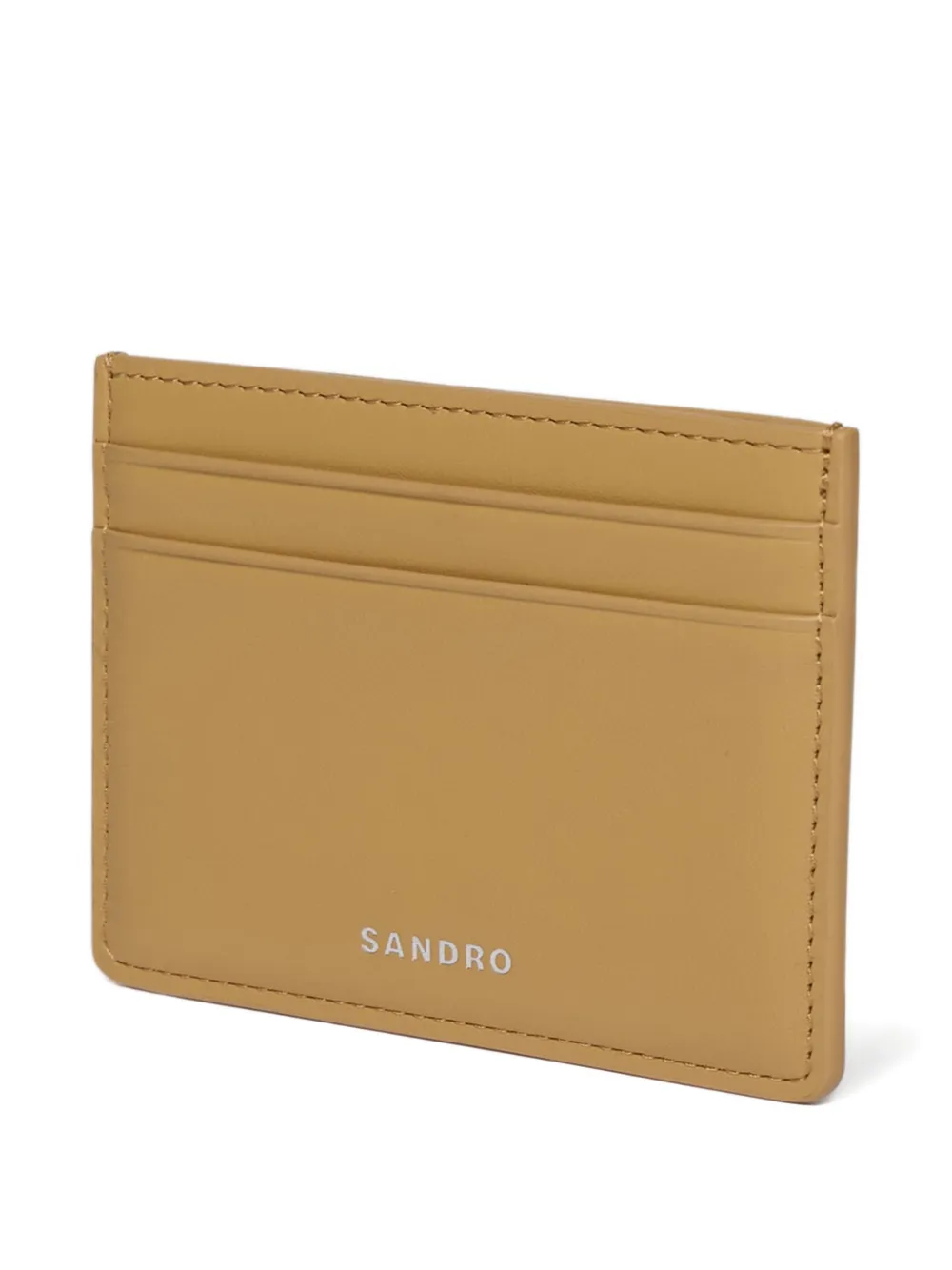  Sandro Leather Logo Card Holder - Neutrals 