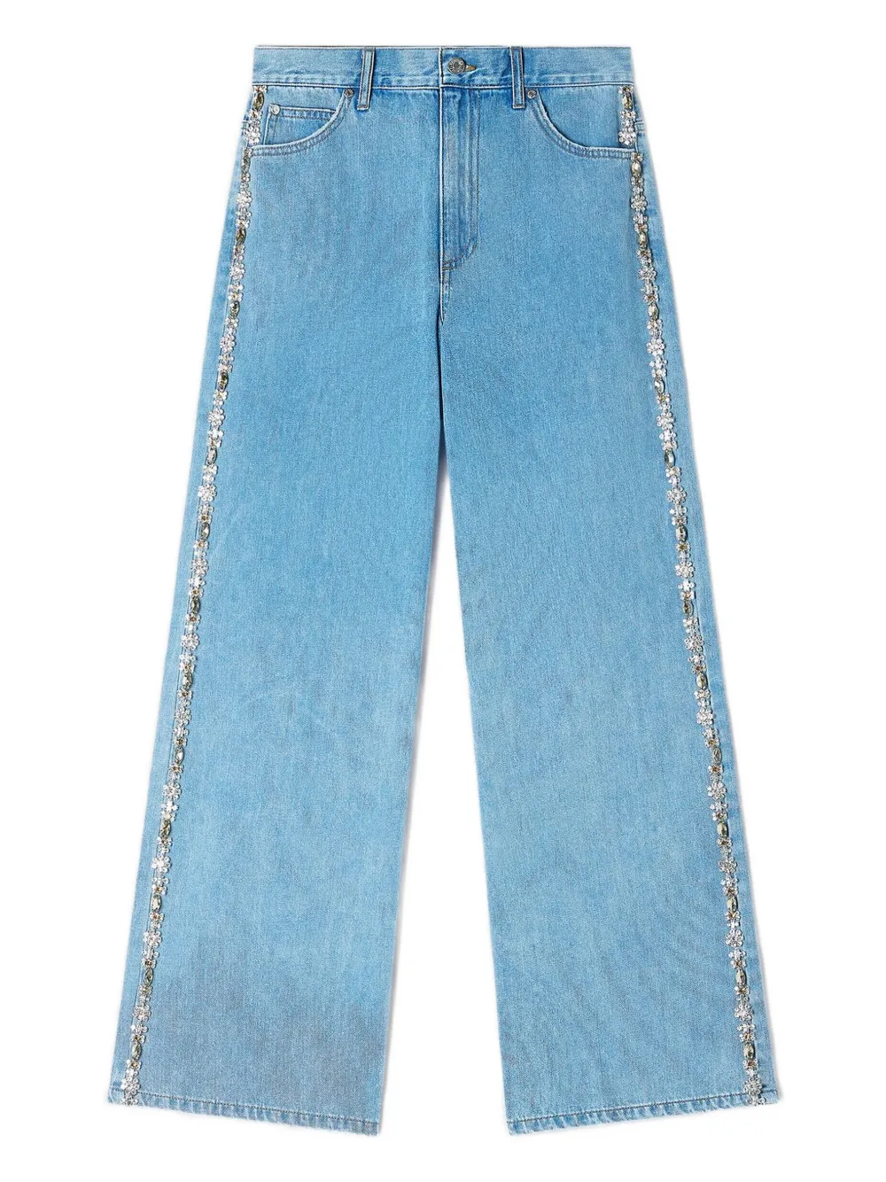SANDRO rhinestone wide-leg jeans - Blu
