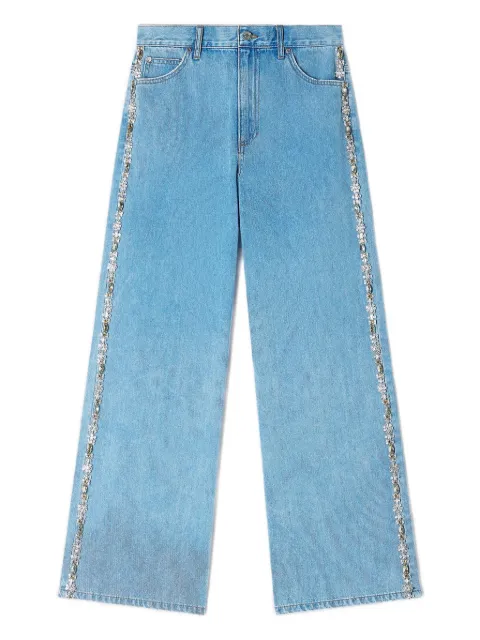 SANDRO rhinestone wide-leg jeans