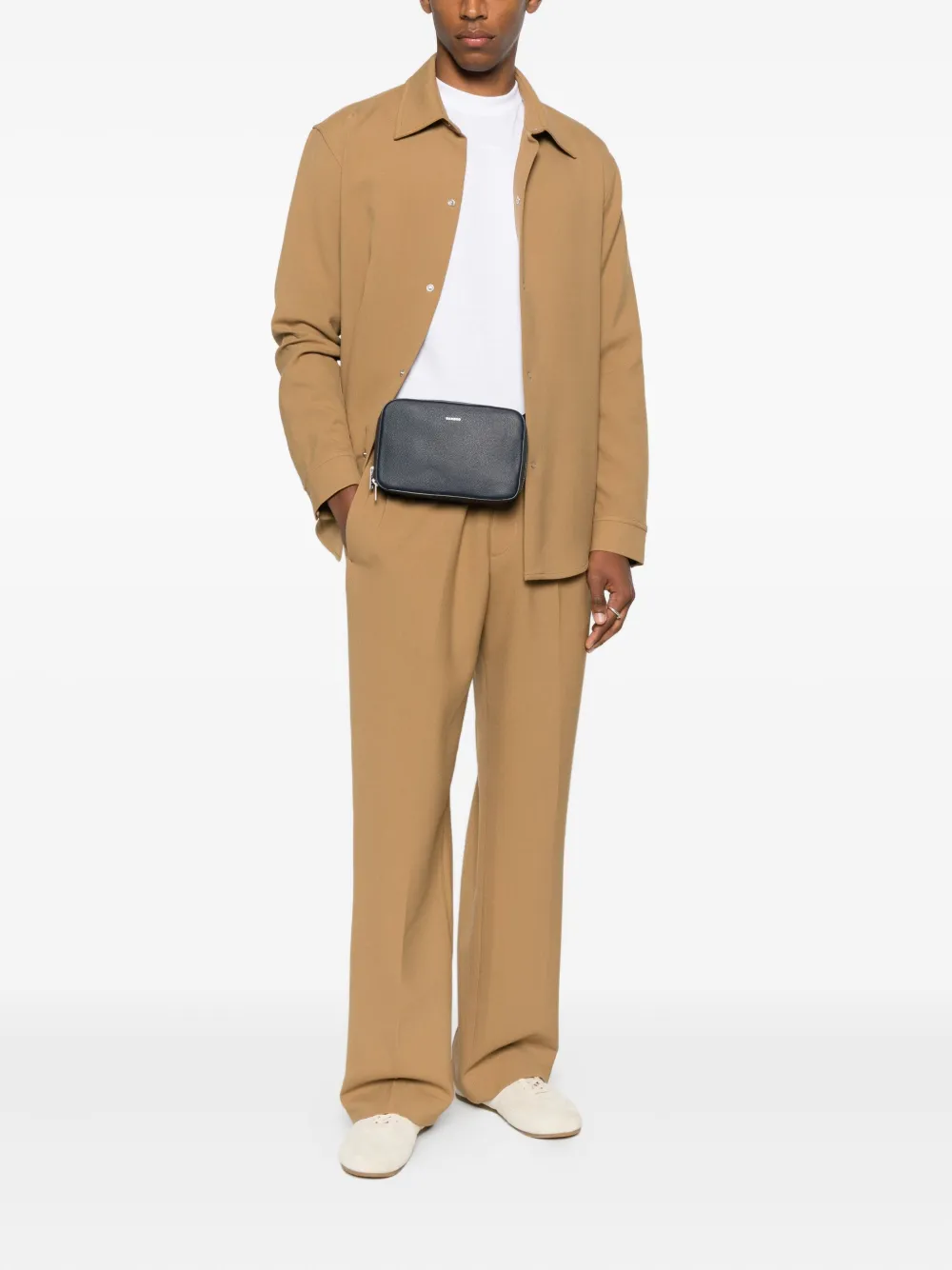 SANDRO Leren messengertas - Blauw